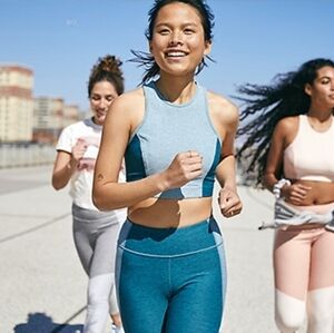 Outdoor Voices + Madewell Athena Crop Top Teal Blue Women's Size XS